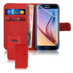 Husa Samsung Galaxy ACE 4 model de 4&amp;#039;&amp;#039; portofel rosu + folie protectie foto