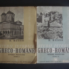 D. RUSSO - STUDII ISTORICE GRECO-ROMANE. OPERE POSTUME 2 volume (1939)