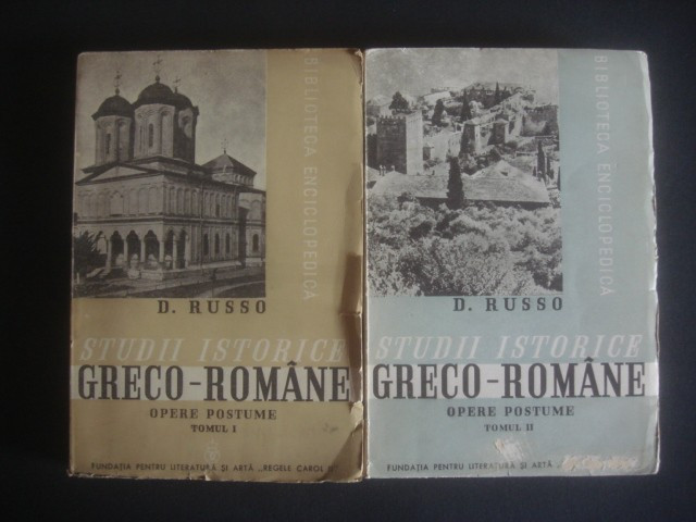 D. RUSSO - STUDII ISTORICE GRECO-ROMANE. OPERE POSTUME 2 volume (1939)