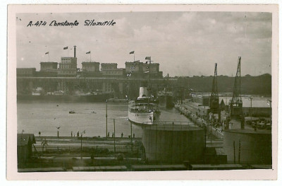 2044 - CONSTANTA, Ship, Silos - old postcard, real FOTO - used - 1941 foto