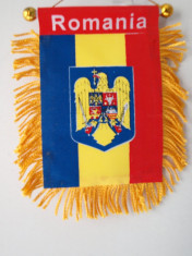 Fanion ROMANIA tricolor stema cu ventuza ro5 foto
