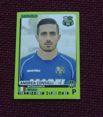 cartonas / Sticker fotbal - Andrea Consigli / Sassuolo - Calciatori 2014 - 2015 foto