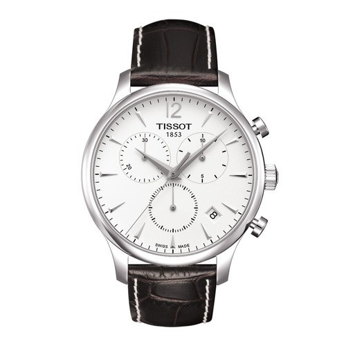 Ceas Tissot Tradition Swiss silver Chronograph foto mare Ceas Tissot Tradition Swiss silver Chronograph foto mare
