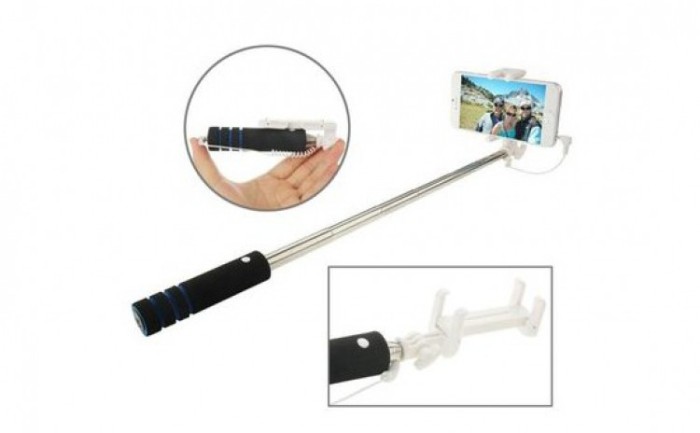 Selfie Stick Cu Fir Si Declansator Pe Maner Mini Q4 foto mare Selfie Stick Cu Fir Si Declansator Pe Maner Mini Q4 foto mare