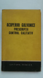 Acoperiri galvanice, prescriptii, control calitativ, 1961, Tehnica
