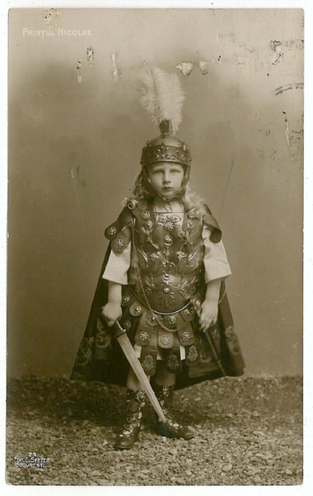 721 - Prince NICOLAE, Regale, Royalty, in Roman legions uniform - used - 1912