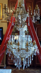 Candelabru vechi din cristal de Bohemia,cu doua aplice foto