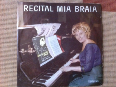 Mia Braia recital disc vinyl 10&amp;quot; mijlociu muzica usoara slagare latin pop tango electrecord EDD 1088 VG foto