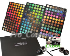 Trusa Machiaj 252 culori MAC farduri mate si sidefate + CADOU Eyeliner Gel foto