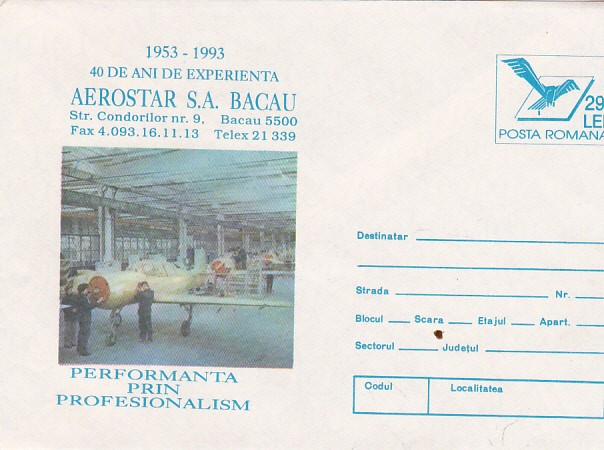 bnk fil intreg postal 1993 - Aerostar SA Bacau 40 ani