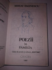 MIHAI EMINESCU - POEZII IN FAMILIA foto