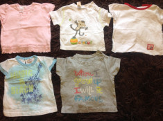 Set de cinci 5 tricouri pentru fetite, marimea 0-12 luni. COMANDA MINIMA 30 LEI! foto