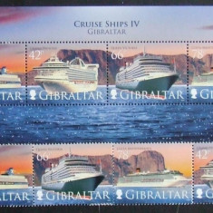 GIBRALTAR - VAPOARE, 4 VALORI SI 1 M/SH NEOBLITERATE - GB 111