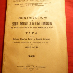 Vasile Lazar - Teza Doctorat in Medicina Veterinara- Studiu rase porci -1935