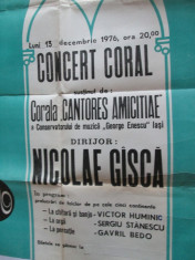 AFIS CONCERT CORAL NICOLAE GISCA 13 DECEMBRIE 1976 foto