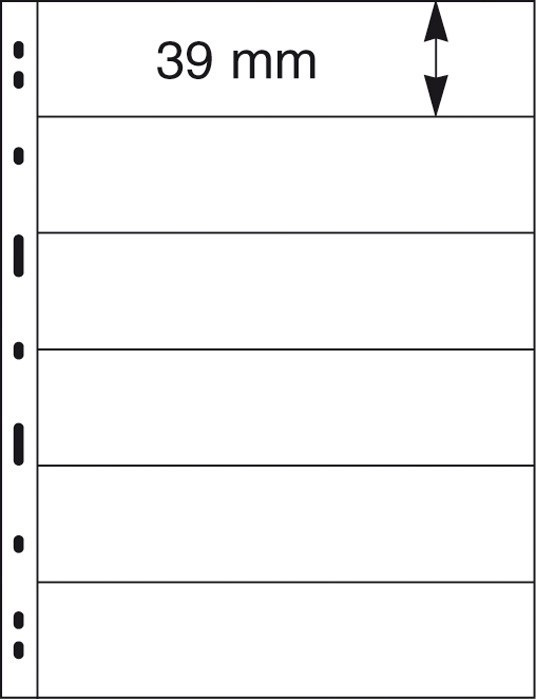 Lindner 073 negre Uniplate PVC foi pentru timbre, billete - 5 buc.