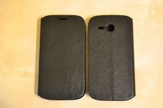 Husa HUAWEI Ascend Y600 Flip Case Slim Black foto