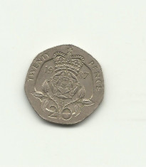 ANGLIA/MAREA BRITANIE 20 PENCE 1987 foto