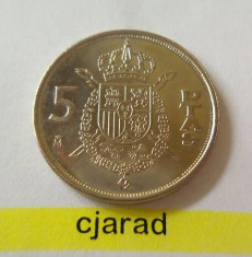 Moneda 5 PESETAS - SPANIA, anul 1989 *cod 1397 foto