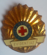 INSIGNA EVIDENTIAT IN CRUCEA ROSIE R.S.R. foto