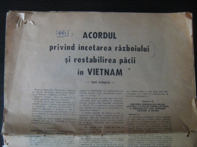 Acordul privind incetarea razboiului si restabilirea pacii in Vietnam foto