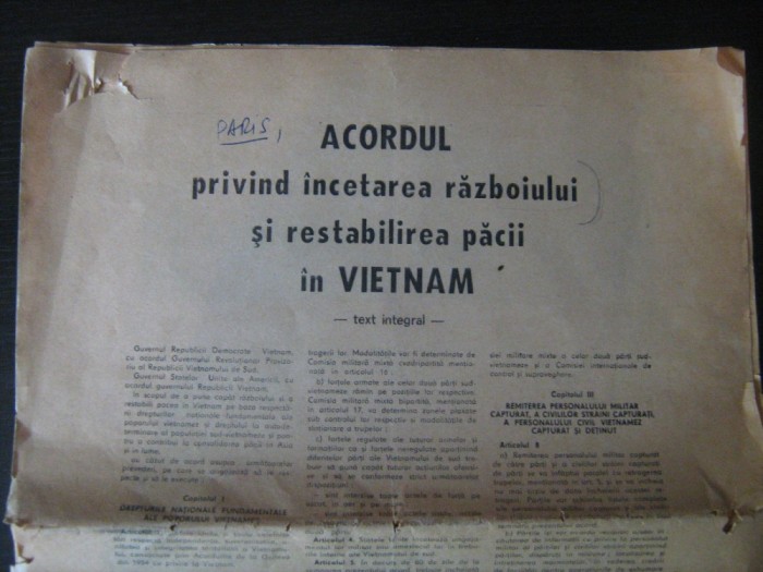 Acordul privind incetarea razboiului si restabilirea pacii in Vietnam