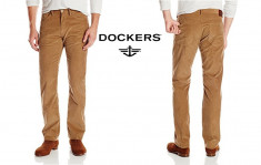 DOCKERS SUA, &amp;quot;5 Pocket Straight Fit Pant&amp;quot; Pantaloni Raiat Barbati, Marime 32 foto