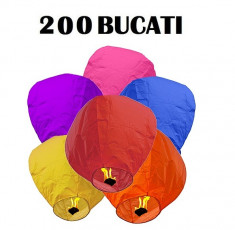 Set 200 Lampioane zburatoare colorate sky lanterns . Oferta Promotionala ! foto