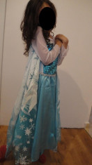 Halloween Costum printesa Frozen Elsa, voal cu fulgi de zapada, serbare foto