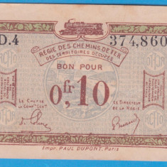 BANCNOTA FRANTA - 0.10 FRANC, REGIE DES CHEMINS DE FER DES TERRITOIRES OCCUPES