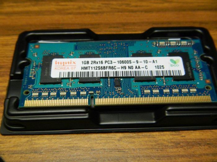 Memorie laptop ram DDR3 1gb 1333mhz si 1066mhz notebook - eventual 2gb 2x1gb