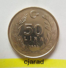 Moneda 50 Lire - Turcia 1986 *cod 1425 foto