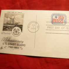 Carte Postala Garda Coasta Americana 1965 ,stamp.Prima Zi ,Stamp. Port New Burry