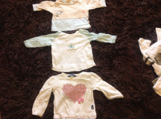 Set de trei 3 bluzite pentru nou-nascuti, 0-3 luni, 56-62 cm, diverse marci foto