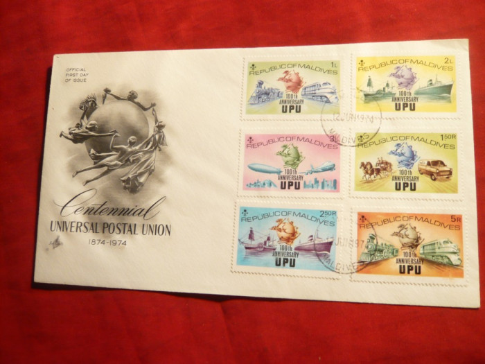 Plic FDC -100 Ani UPU 1974 R.Maldive