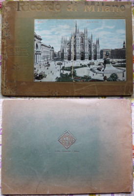 Ricordo di Milano , Album cu 32 de fotografii pe carton gros , 1900 ,format mare foto