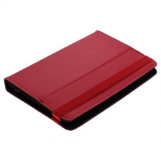 7&amp;quot; Tablet PC Faux Leather Case Bookstyle Velcro RED ON1220 foto