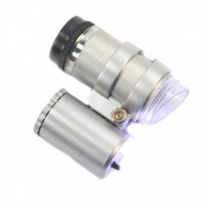 45X Mini Lupa Microscop de Buzunar LED Lupa Bijutier AL019 foto