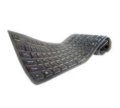 Tastatura flexibila, USB sau PS2 culoare neagra YPM003 foto