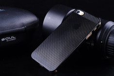 Husa / toc iPhone 5, 5s lux - 100% aluminiu perforat, 0.3 mm grosime, neagra foto