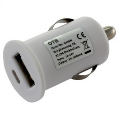 Car Charging Adapter USB 1A White ON1598 foto