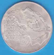 (4) MONEDA DIN ARGINT AUSTRIA - 100 SCHILLING 1977, HOHEN-SALZBURG foto