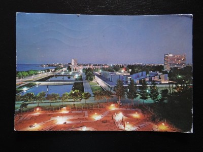 SEPT15-Vedere/Carte postala-Mamaia-vedere nocturna-circulata foto