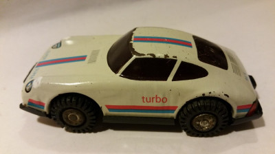 Jucarie veche colectie, masinuta Porsche turbo tabla / plastic, DDR RDG Germania foto