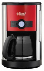 Cafetiera Russell Hobbs gama Cottage Red cu accent rosu retro si timer programabil; capacitate rezervor apa: 1.5 l/12 cesti, 1000 W foto