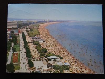 SEPT15-Vedere/Carte postala-Mamaia-Plaja-circulata foto