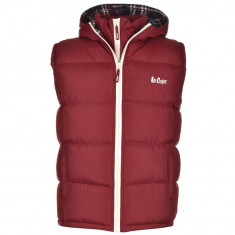 Vesta Lee Cooper Double Zip Gilet Men&amp;#039;s - Originala - Marimi S,M,L,XL - Dark Red foto