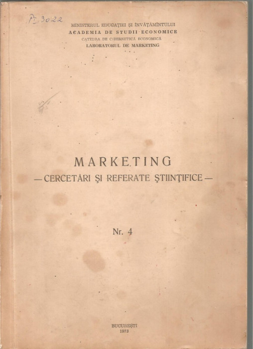 (C6347) MARKETING. CERCETARI SI REFERATE STIINTIFICE