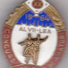 Insigna Al VII-lea concurs aristic de amatori 1964