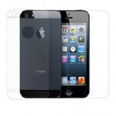 Folie protectie ecran si spate cu 4 elemente Apple iPhone 5 Transparenta (Pachet foto